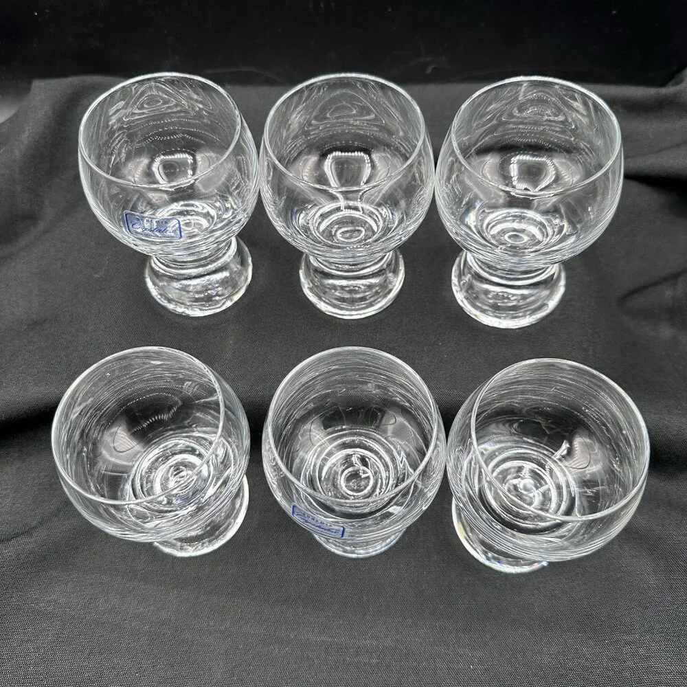 Bohemian Czech Crystal Shot Glasses 3oz Weighted Base Set of 6 Vintage 1990s